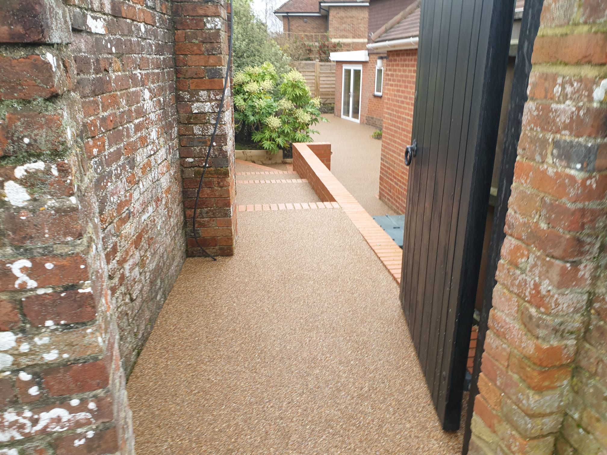 Professional resin bound installation in progress